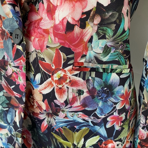 Zara Basic Multi color bouquet floral Blazer - M - Picture 4 of 6